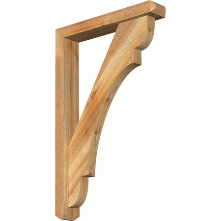 Ekena Millwork Olympic Craftsman Rough Sawn Bracket w/ Offset Brace, Western Red Cedar, 4"W x 22"D x 34"H BKT0402X22X34OLY04RWR